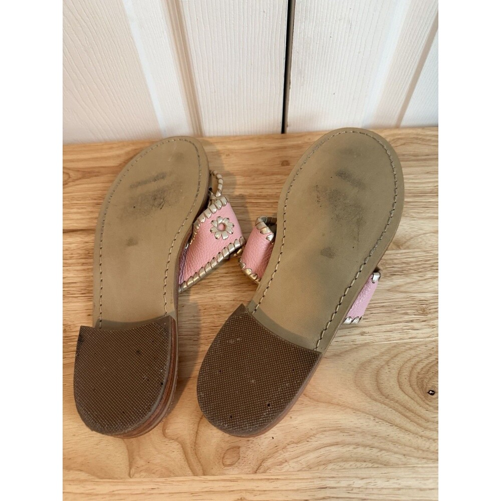JACK ROGERS Pretty in Pink Metallic Sandals Since 1960 Leather Upper Size 8 M - Picture 6 of 9